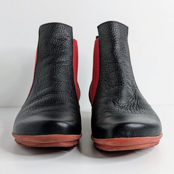 Arche Barssy Chelsea Bootie 38 Black Red Leather Made in France Comfort 7.5-8 - Picture 3 of 13